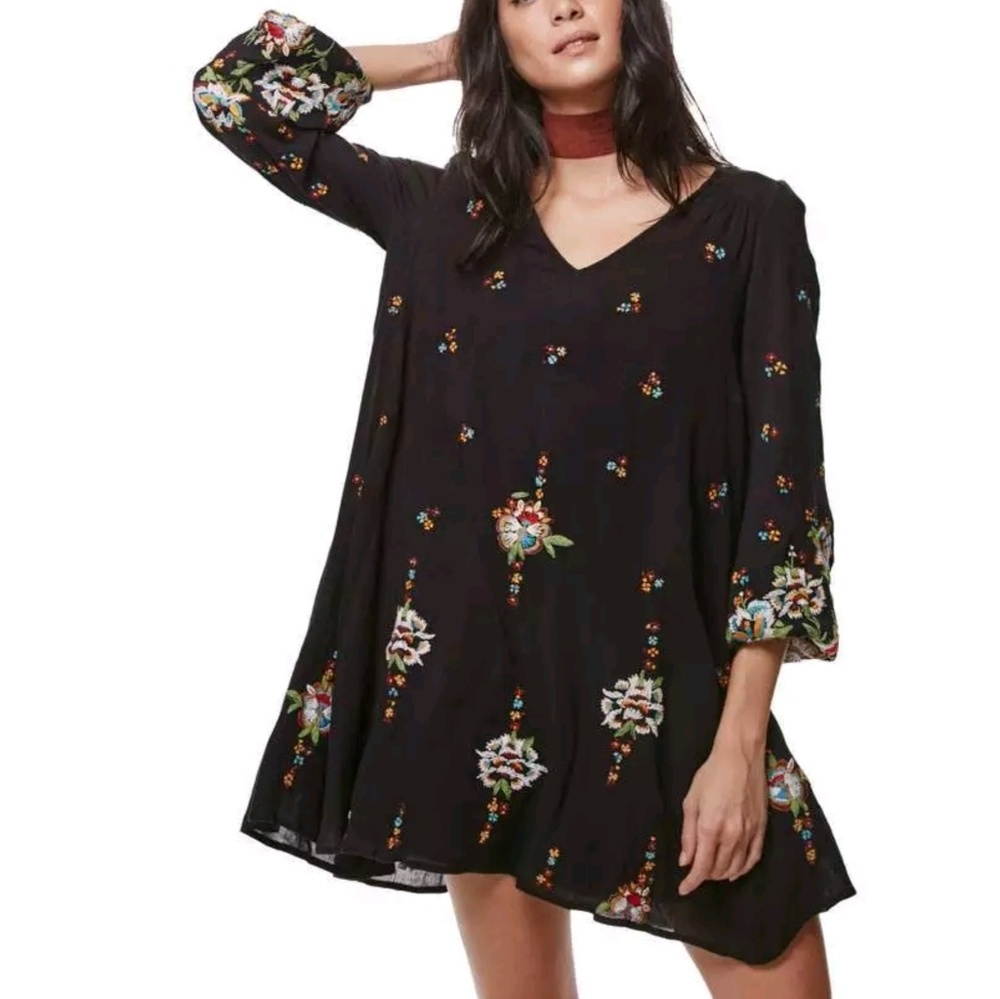 Free People Oxford Embroidered Mini Dress Medium